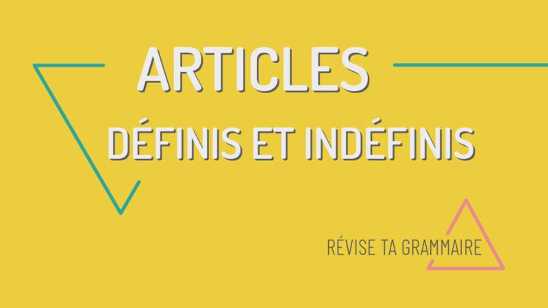 Les articles définis et indéfinis : le la les un une des