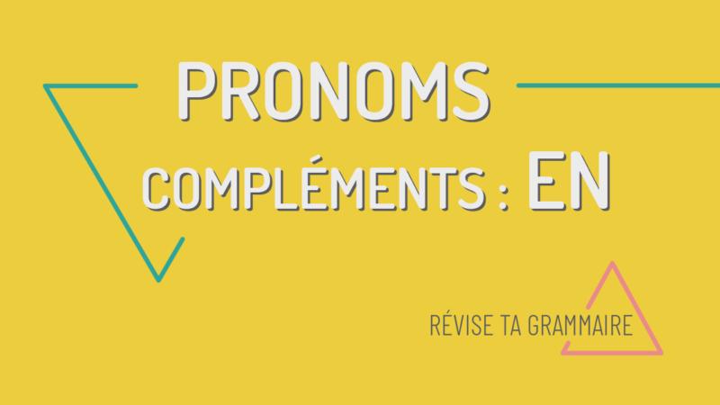 Le pronom EN
