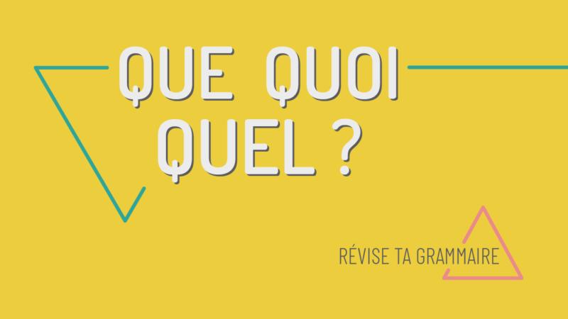 Poser des questions avec QUE QUOI QUEL